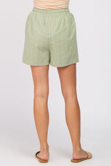 Sage Green Drawstring Waist Shorts