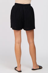 Black Drawstring Waist Shorts