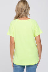 Neon Yellow Maternity Pocket Tee