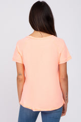 Neon Coral Pocket Tee