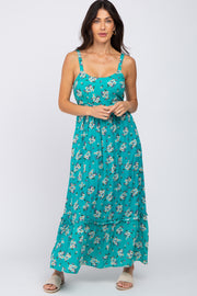 Teal Floral Maxi Dress