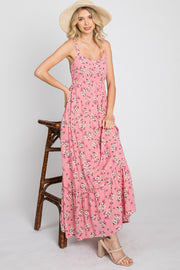 Pink Floral Maxi Dress