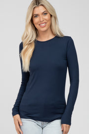 Navy Long Sleeve Basic Top