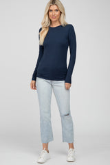 Navy Long Sleeve Basic Top