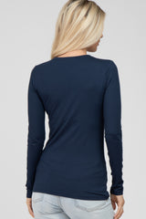 Navy Long Sleeve Basic Top