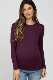 Plum Long Sleeve Basic Maternity Top