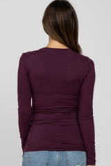 Plum Long Sleeve Basic Maternity Top