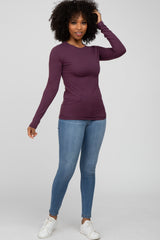 Plum Long Sleeve Basic Top