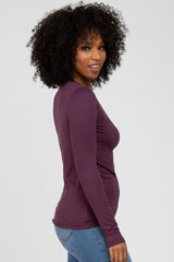 Plum Long Sleeve Basic Top