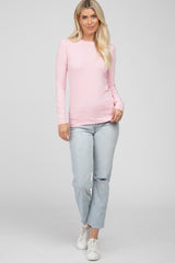 Light Pink Long Sleeve Basic Top