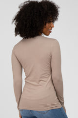 Taupe Long Sleeve Basic Top