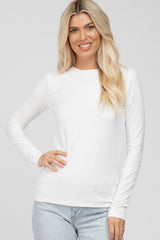 White Long Sleeve Basic Maternity Top