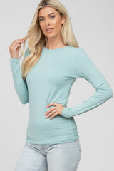 Mint Green Long Sleeve Basic Top