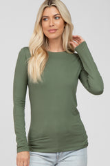 Olive Long Sleeve Basic Top