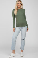 Olive Long Sleeve Basic Top