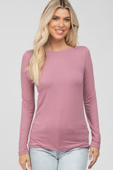 Mauve Long Sleeve Basic Maternity Top