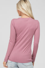 Mauve Long Sleeve Basic Top