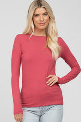 Dark Salmon Long Sleeve Basic Top