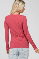 Dark Salmon Long Sleeve Basic Top