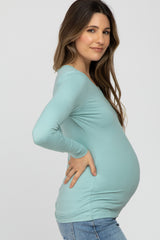 Aqua V-Neck Basic Maternity Long Sleeve Top