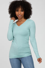 Aqua V-Neck Basic Maternity Long Sleeve Top