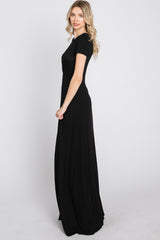 Black Twist Front Maxi Dress