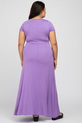 Lavender Twist Front Plus Maxi Dress