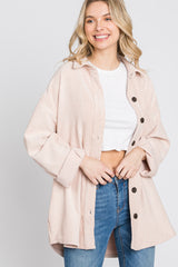 Light Pink Corduroy Button Up Top