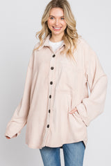 Light Pink Corduroy Button Up Top