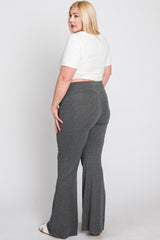 Charcoal Layered V-Front Plus Leggings