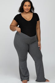 Charcoal Layered V-Front Maternity Plus Leggings