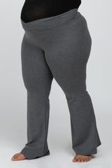 Charcoal Layered V-Front Maternity Plus Leggings