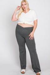 Charcoal Layered V-Front Plus Leggings