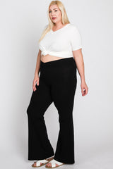 Black Layered V-Front Plus Leggings