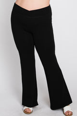 Black Layered V-Front Plus Leggings