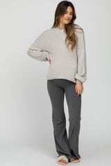 Charcoal Layered V-Front Maternity Leggings