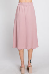 Mauve Front Tie Midi Skirt