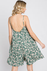 Sage Floral Tiered Romper