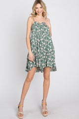 Sage Floral Tiered Romper