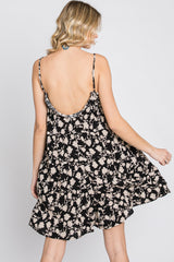 Black Floral Tiered Romper