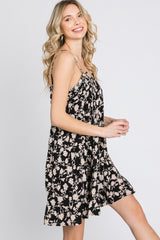 Black Floral Tiered Romper