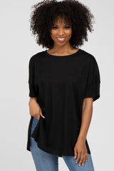 Black Knit Oversized Top