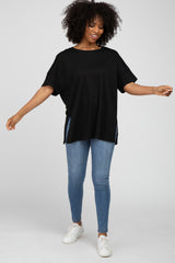 Black Knit Oversized Top