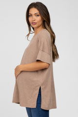 Mocha Knit Oversized Maternity Top