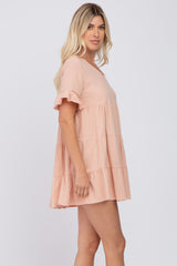 Peach Tiered Mini Dress