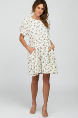 Ivory Floral Babydoll Dress