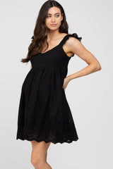 Black Eyelet Lace Maternity Dress