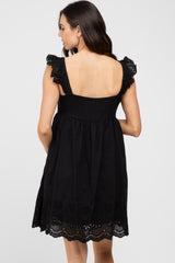 Black Eyelet Lace Maternity Dress