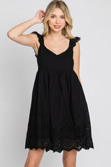 Black Eyelet Lace Maternity Dress