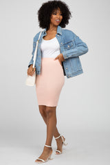 Light Pink Rib Knit Skirt